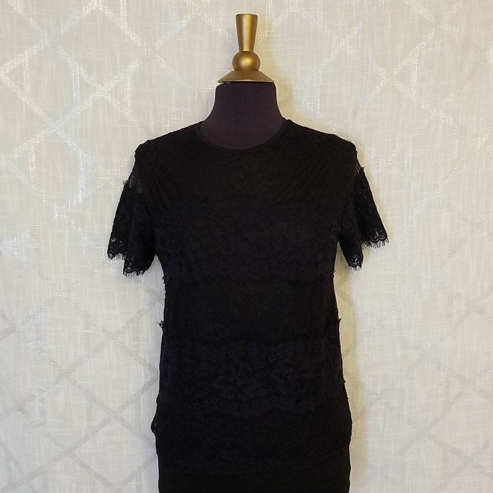 New Express Top Lace Small Romantic Y2k 90s Sexy Sheer Mesh Witchy